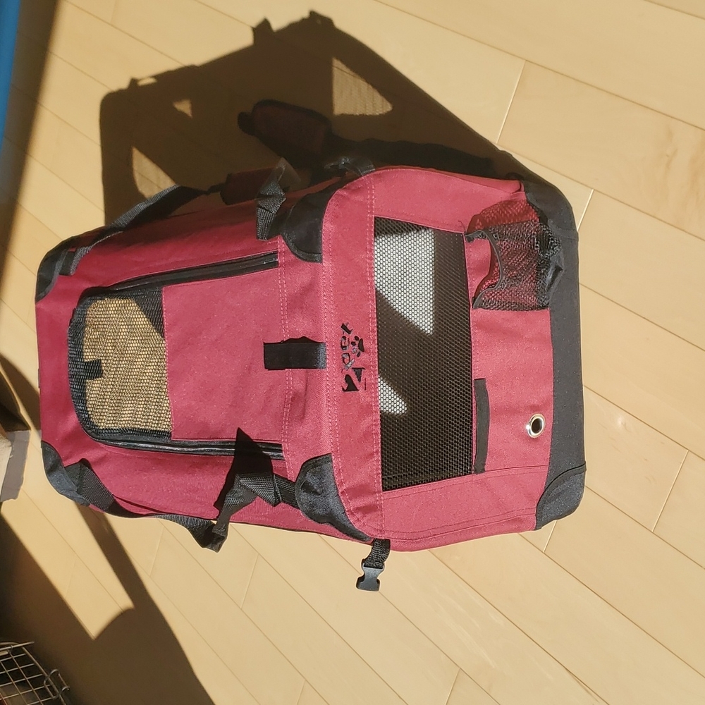 Collapsable soft shell pet carrier